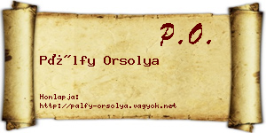 Pálfy Orsolya névjegykártya